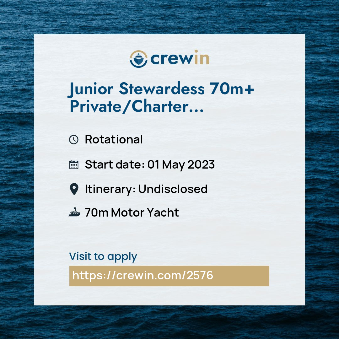 junior stewardess jobs on yachts